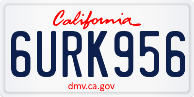 CA license plate 6URK956