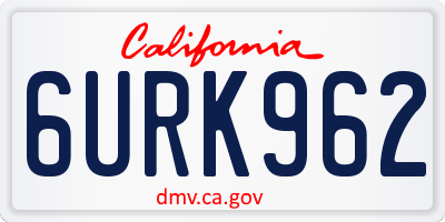 CA license plate 6URK962