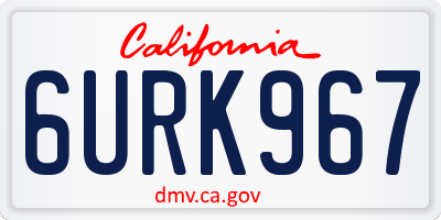 CA license plate 6URK967