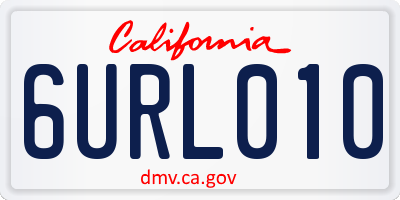 CA license plate 6URL010
