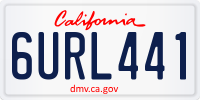 CA license plate 6URL441