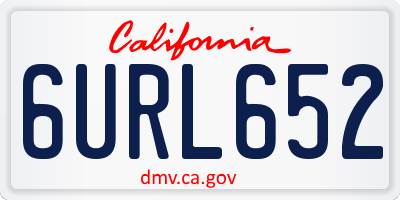 CA license plate 6URL652
