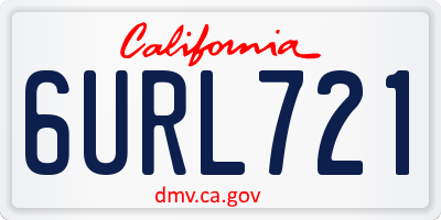 CA license plate 6URL721