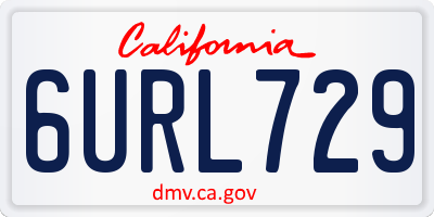 CA license plate 6URL729