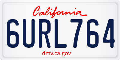CA license plate 6URL764