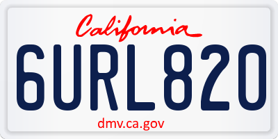 CA license plate 6URL820