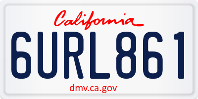 CA license plate 6URL861