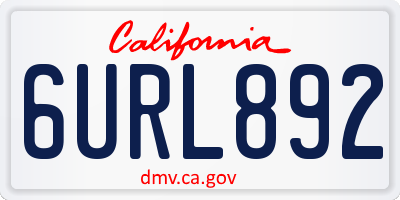 CA license plate 6URL892