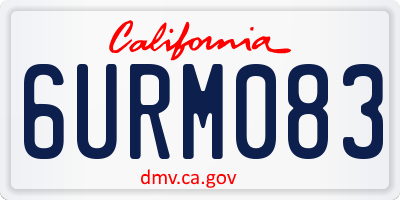 CA license plate 6URM083