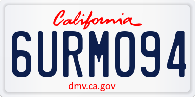 CA license plate 6URM094