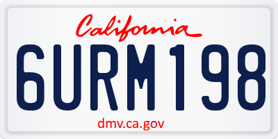 CA license plate 6URM198