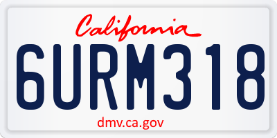 CA license plate 6URM318