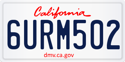 CA license plate 6URM502