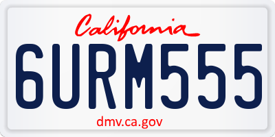 CA license plate 6URM555