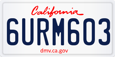 CA license plate 6URM603