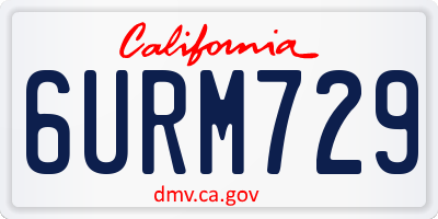 CA license plate 6URM729
