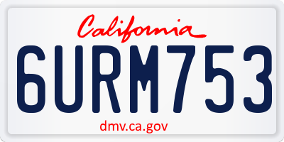 CA license plate 6URM753
