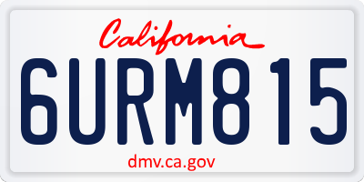 CA license plate 6URM815