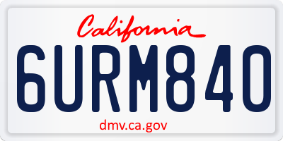 CA license plate 6URM840