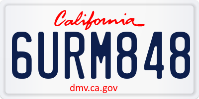 CA license plate 6URM848