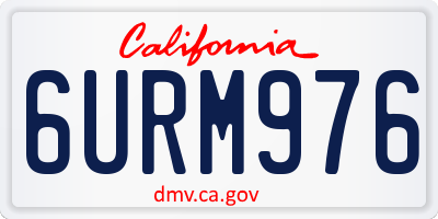 CA license plate 6URM976