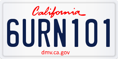 CA license plate 6URN101