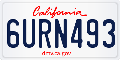 CA license plate 6URN493