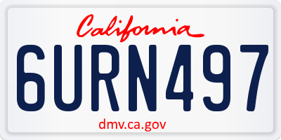 CA license plate 6URN497