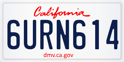 CA license plate 6URN614