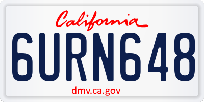 CA license plate 6URN648