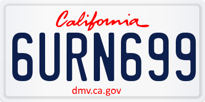 CA license plate 6URN699
