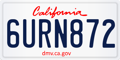 CA license plate 6URN872