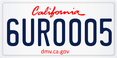 CA license plate 6URO005