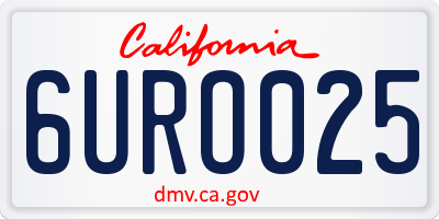 CA license plate 6URO025