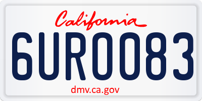 CA license plate 6URO083
