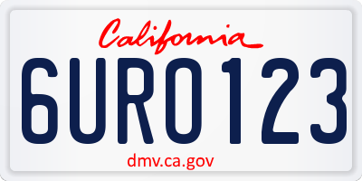 CA license plate 6URO123