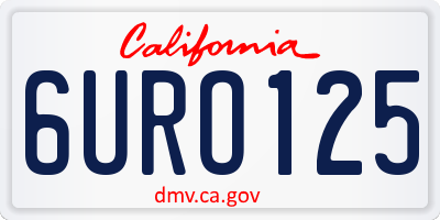 CA license plate 6URO125