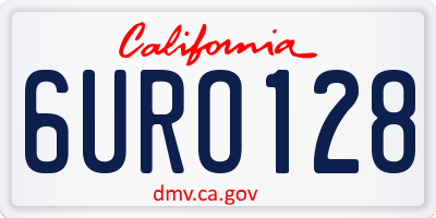 CA license plate 6URO128
