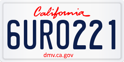 CA license plate 6URO221