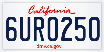 CA license plate 6URO250
