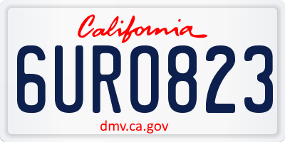 CA license plate 6URO823