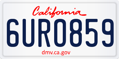 CA license plate 6URO859