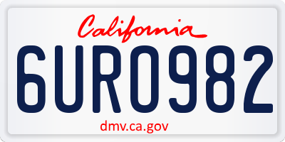 CA license plate 6URO982