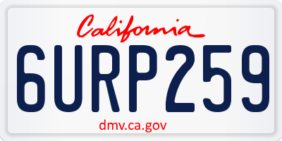 CA license plate 6URP259