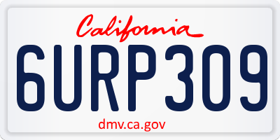 CA license plate 6URP309