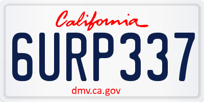 CA license plate 6URP337