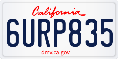 CA license plate 6URP835