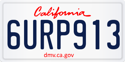 CA license plate 6URP913
