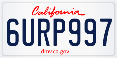 CA license plate 6URP997