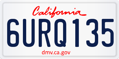 CA license plate 6URQ135